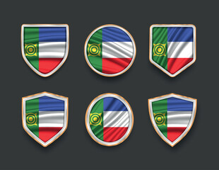 set of flags in frames with various frame shapes