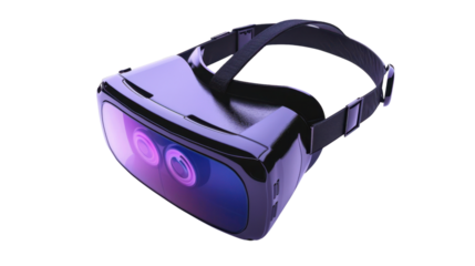 Virtual reality VR headset on transparent background
