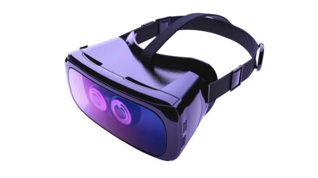 Virtual reality VR headset on transparent background