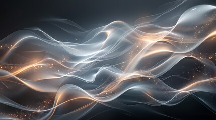 Abstract digital waves with glowing particles.  Perfect for technology, data, and futuristic concepts.