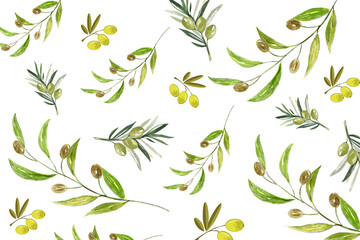 seamless pattern with green leaves