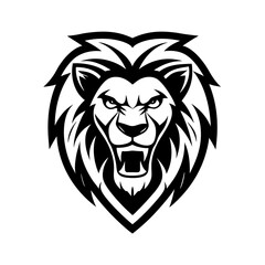 Hand drawn lion logo design illustration, showcasing strength, power, and leadership with an artistic touch