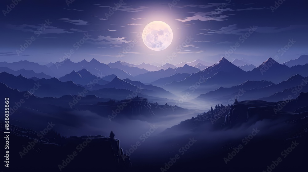 Poster tabby flat design top view theme mountains 3d render monochromatic color scheme