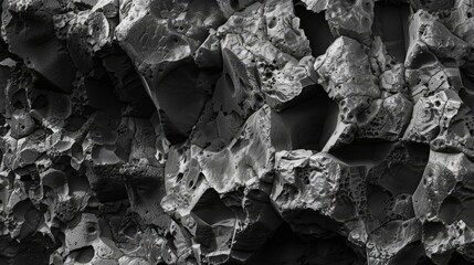 rough, porous texture of a volcanic rock, highlighting its rugged surface.