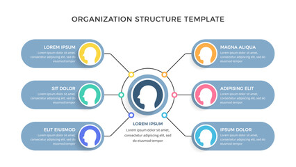 Organization structure chart infographic template, vector eps10 illustration