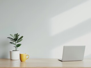 Modern Project Manager Leading Video Conference Call in Minimalist Home Office