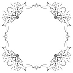 tattoo and t-shirt design black and white hand drawn frame engraving ornament	
