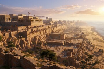 Obraz premium The ancient city of Mohenjo-daro, where water elementals dance in the streets.