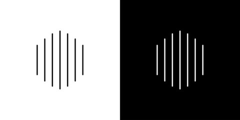 Line logo hexagon icon vector design simple pattern stripe abstract