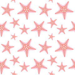 vector seamless pattern with starfish