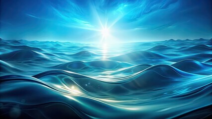 Ethereal blue abstract wallpaper background mimicking fluid waves and serene oceanic depths, abstract, wallpaper, background, blue