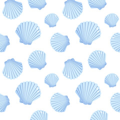 vector seamless pattern with seashell