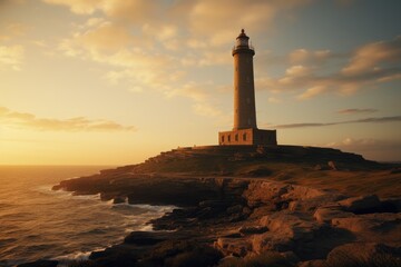 Fototapeta premium The Tower of Hercules in Spain, where a lighthouse guides ships from other realms.