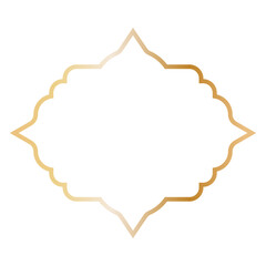 Golden Islamic Frame Luxury Illustration. Isolated on White Background.