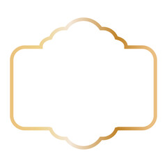 Golden Islamic Frame Luxury Illustration. Isolated on White Background.