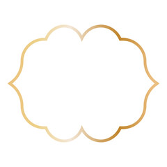 Golden Islamic Frame Luxury Illustration. Isolated on White Background.