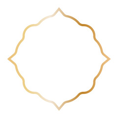 Golden Islamic Frame Luxury Illustration. Isolated on White Background.