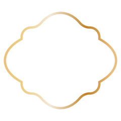 Golden Islamic Frame Luxury Illustration. Isolated on White Background.