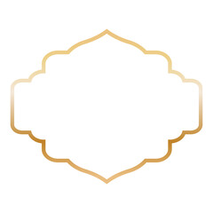 Golden Islamic Frame Luxury Illustration. Isolated on White Background.