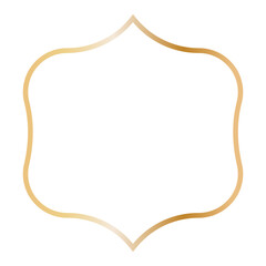 Golden Islamic Frame Luxury Illustration. Isolated on White Background.