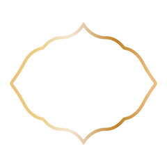 Golden Islamic Frame Luxury Illustration. Isolated on White Background.