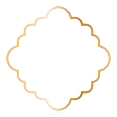 Golden Islamic Frame Luxury Illustration. Isolated on White Background.