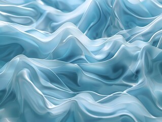 Obraz premium Flowing Light Blue Waves with Serene Rippling Textures and Aquatic Elements