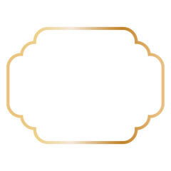 Golden Islamic Frame Luxury Illustration. Isolated on White Background.