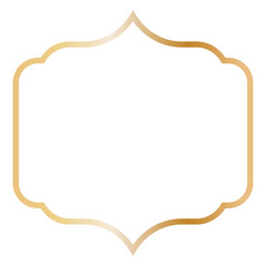 Golden Islamic Frame Luxury Illustration. Isolated on White Background.