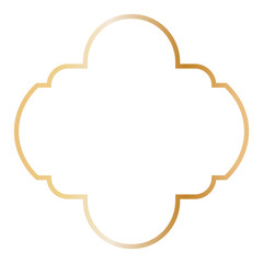 Golden Islamic Frame Luxury Illustration. Isolated on White Background.