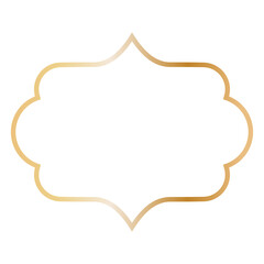 Golden Islamic Frame Luxury Illustration. Isolated on White Background.