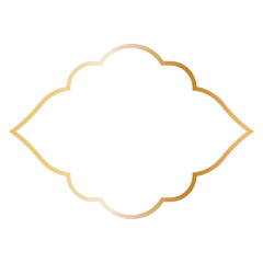 Golden Islamic Frame Luxury Illustration. Isolated on White Background.