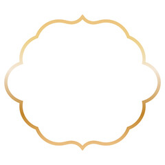 Golden Islamic Frame Luxury Illustration. Isolated on White Background.