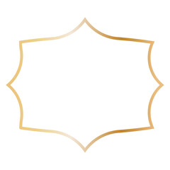 Golden Islamic Frame Luxury Illustration. Isolated on White Background.