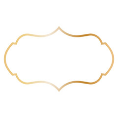 Golden Islamic Frame Luxury Illustration. Isolated on White Background.