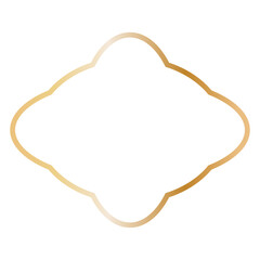 Golden Islamic Frame Luxury Illustration. Isolated on White Background.