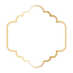 Golden Islamic Frame Luxury Illustration. Isolated on White Background.