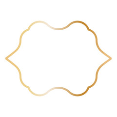 Golden Islamic Frame Luxury Illustration. Isolated on White Background.
