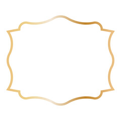 Golden Islamic Frame Luxury Illustration. Isolated on White Background.
