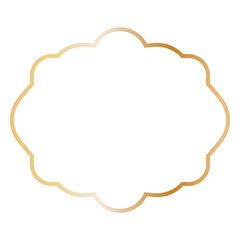 Golden Islamic Frame Luxury Illustration. Isolated on White Background.