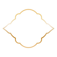 Golden Islamic Frame Luxury Illustration. Isolated on White Background.