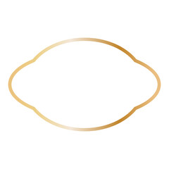 Golden Islamic Frame Luxury Illustration. Isolated on White Background.