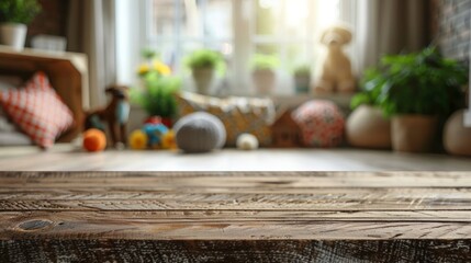 Timeless Showcase: Vintage Blank Wooden Tabletop with Blurred Books and Reading Glasses, Ideal for Literature and Educational Product Presentations