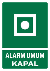 ISO emergency and first aid safety signs in indonesian_alarm umum kapal size a4/a3/a2/a1