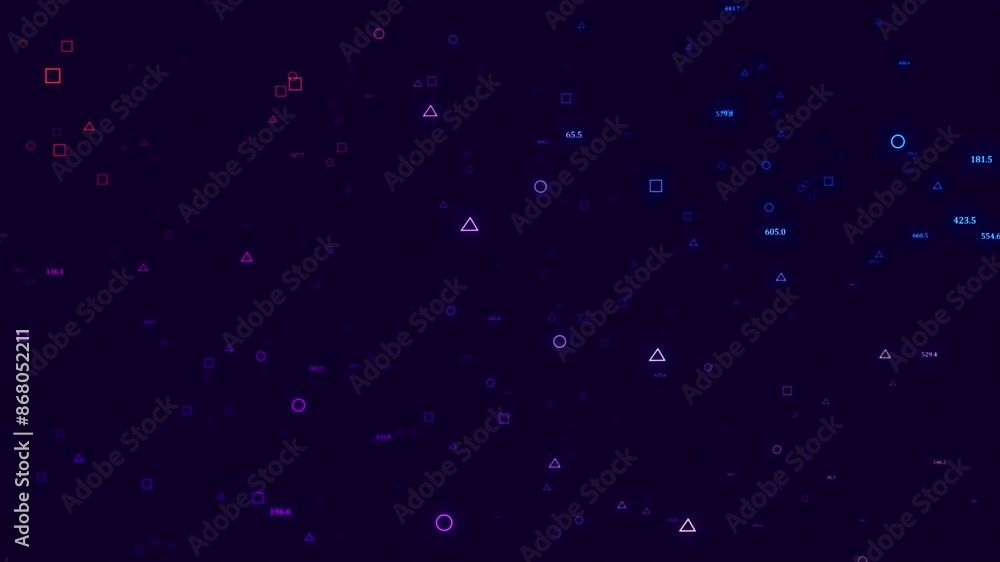 Poster digital cyber space wave matrix interface particles cyberspace, technology connection futuristic sci