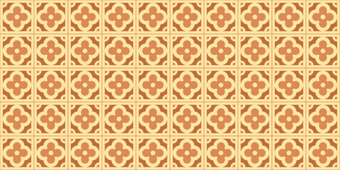 A pattern of brown circles and squares