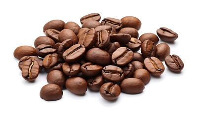 Naklejka premium Coffee beans isolated on white background