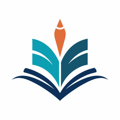 pen with book vector logo design. education of logo illustration template.
