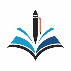 pen with book vector logo design. education of logo illustration template.