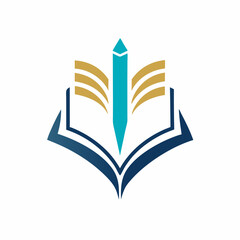 pen with book vector logo design. education of logo illustration template.